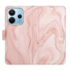 Flip pouzdro iSaprio na mobil Xiaomi Redmi Note 14 4G - RoseGold Marble s kapsičkami na karty (Knížkové flipové pouzdro iSaprio pro mobil Xiaomi Redmi Note 14 4G - RoseGold Marble - elegantní obal s k
