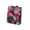 mamido Darčeková taška s Flamingy Čierna 30,5 cm x 24,5 cm x 10 cm