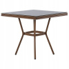 Záhradný stôl, stolík - Lumarko Garden Table 80 x 80 cm tmavé drevo s C (Lumarko Garden Table 80 x 80 cm tmavé drevo s C)