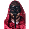 Maska škraboška - NASO SCARAMOUCHE NERO - čierna, plastová