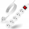 Predlžovací Kábel s uzemnením, 5 zásuviek, 1.5m, vypínač ON/OFF, biely
