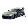 Autíčko Mazda RX-7 1993 Jada kovové s otvárateľnými časťami a figúrka Kakashi dĺžka 20 cm 1:24
