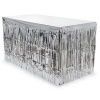 PartyDeco Stolová sukňa s lemovaním strieborná 300x80 cm