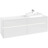 VILLEROY & BOCH Collaro závesná skrinka pod umývadlo na dosku (umývadlo vpravo), 4 zásuvky, s LED osvetlením, 1600 x 500 x 548 mm, Glossy White, C079B0DH