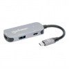 MANHATTAN Dokovací stanice USB-C 3v1, 1xHDMI, 1xUSB-C, 1xUSB, šedá 190299