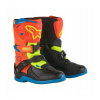 Boty TECH 3S KIDS, ALPINESTARS, dětské (oranžová fluo/modrá/žlutá fluo/černá) 2025 30,5