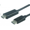 Kábel PREMIUMCORD DisplayPort 1.2 na HDMI 2.0, pre rozlíšenie 4Kx2K@60Hz, 1m kportadk04-01