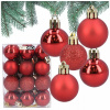 Vianočná guľa zdobená , Hladká Vianočná Guľa , Sady vianočná guľa 3,1 cm 24 ks