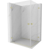 Mexen Lunar-B Duo, výklopný sprchový kút 100 x 95 cm, 8mm číre sklo, zlatý matný profil, 832-100L-095P-55-00