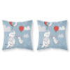 Detské obliečky na vankúš 40x40 cm - Sloník s králikom / modrá