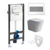Mereo WC set - Smart flush rimless WC hranaté, modul pre sadrokartón, hranaté tlačidlo biela/chróm MM02NSETRT330