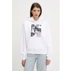 Bavlnená mikina Karl Lagerfeld Jeans biela farba, s kapucňou, s potlačou, A3W20042 XL