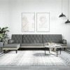 Pohovka v tvare L tmavosivá 260x140x70 cm látka-ForU-3157273