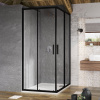 Ravak Sprchový kout Blix Slim BLSRV2 BLSRV2-80 černá+Transparent X1LM40300Z1