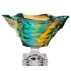 Krištáľová mísa na nohe, Bohemia Treasury, FLAMENCO - lemon, 29,5 cm
