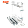 Interex design Plnovýsuvný kôš SMART bočný s tlmením na výsuvoch BLUM / Lesklý chróm Pravý 150 mm