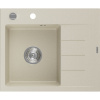 Mexen Ben, 1-komorový granitový drez 600x500x190 mm, ľavý+ chrómový sifón, béžová, 6522605000-69