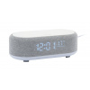 Stolní hodiny s budíkem, nabíječkou smartphonů a Bluetooth reproduktorem 6033GY Karlsson 20cm