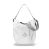 Dámska kabelka cez rameno Zellia Zlb180 bielo-strieborná, bočná, 34 x 27 x 11 cm