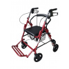 Rehafund Rf-616/c chodítko pre seniorov štvorkolesové skladacie OSLO PREMIUM červené