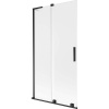 Mexen Velar L, 2-krídlová posuvná vaňová zástena 100 x 150 cm, 8mm sklo námraza, čierna matná, 896-100-003-31-70