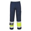PORTWEST HI-VIS MODAFLAME MV26 / Nehorľavé reflexné nohavice, antistatické - HV žltá/námorná modrá XXL