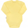 Dojčenské bavlnené body s dlhým rukávom New Baby Pastel žlté - 62 , Žltá