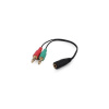 Gembird audio adaptér 3.5 mm 4-pin (F) na 2 x 3.5 mm stereo jack (M), kábel 0.2m CCA-418