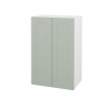 Dreja Horná kúpeľňová skrinka PORTO SYD2 50 - L01 Biela vysoký lesk / Úchytka T00 / M20 Mint grey mat