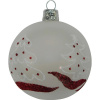 Ornex Vianočná ozdoba sklenená guľa so stromami, bielo-červená, 7 cm