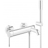 Grohe ESSENCE NEW vanová nástěnná baterie, s přepínačem, se sprchovou soupravou, chrom