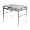 Garden King Kempingový skladací stolík s odkladacou sieťkou 90 x 72 x 60 cm, sivý