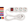 Strend Pro 2130011 Cable GERMAN socket GER DG-805BK 3,00 m, 5 zásuvky, HU, RO, SRB, CRO + spínač
