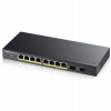 Zyxel GS1900-10HP v2, 8-port GbE L2 PoE Smart Switch + 2 SFP slots, 802.3at, desktop, fanless, 70 Watt (GS1900-10HP-EU0102F)