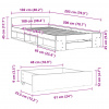 vidaXL Posteľný rám so zásuvkou dub sonoma 100x200 cm kompozitné drevo - Hnedá - 42714-184205
