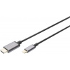 Digitus USB 3.0, USB 3.0 kabelový adaptér [1x USB 3.1 zástrčka C , USB-C® zástrčka - 1x HDMI zástrčka] DA-70821 hliníková zástrčka, flexibilní provedení, 4K