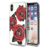 Puzdro Guess Flower Desire Red Rose na iPhone X – priehľadné (Puzdro Guess Flower Desire Red Rose na iPhone X – priehľadné)