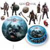 MEGA SADA OPŁATEK NA TORT Ozdoba God of War Hra + POSTAVY + TEXT 2