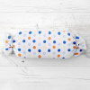Biante Vankúš valec bonbon Sandra SA-120 Modré a hnedé bodky na bielom 15x60 cm