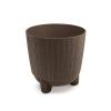 kvetináč 16,8cm RYFO N ECO WOOD DRF170NW-4625W kávový plastový