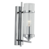 Searchlight Milo Wall Light - Chrome Metal & Glass
