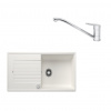 SET438 - Gránitový drez Blanco Zia XL 6 S biela + Kuchynská batéria Rosan King JA381001 chróm