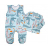 Baby Nellys 2-dielna sada, bavlnené dupačky s košieľkou Krokodýl Eda, mint, veľ. 62 56 (1-2m)