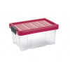 Tontarelli Úložný box s klipom PUZZLE 5 l transparent/červená 8035638ACH