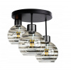 BERGE Sklenená LED závesná lampa 3xE27 - guľové horizontálne pruhy