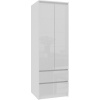 Skriňa STAR S 60 cm 2D 2SZ biela / biela lesk