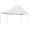 zahrada-XL Altánok so strechou, biely 5,88x2,23x3,75 m, polyetylén 362639