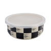 Smaltovaná miska s víkem Orion ŠACHOVNICE Lem pr. 19cm