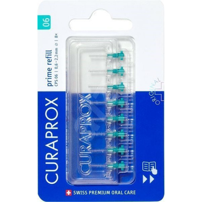 CURAPROX CPS 06 Prime Refill tyrkysová 0,6 mm, 8 ks