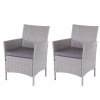 Design-Shop Set 2 záhradných stoličiek Halden, polyratan - sivá, vankúše antracit